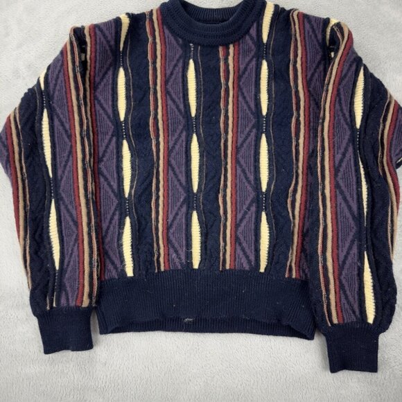 Coogi Australia Knit Blue / Cream Knit Sweater Men’s Size M - Picture 4 of 10